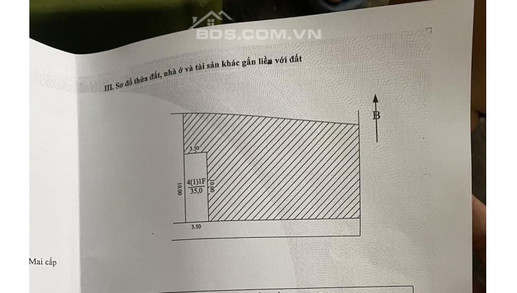 Bán đất Vĩnh Hưng, Hoàng Mai, ô tô đỗ cửa, vị trí đẹp và hiếm có, 35 m2, nhỉnh 2 tỷ